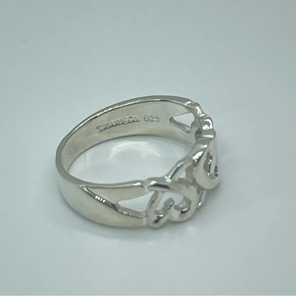Tiffany & Co. Paloma Picasso Silver Triple Loving Heart Band Ring - Picture 2 of 10